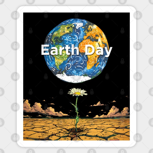 Earth Day: April 22nd A Reflection on Our Planet’s Fragile Existence on a dark (Knocked Out) background Sticker by Puff Sumo